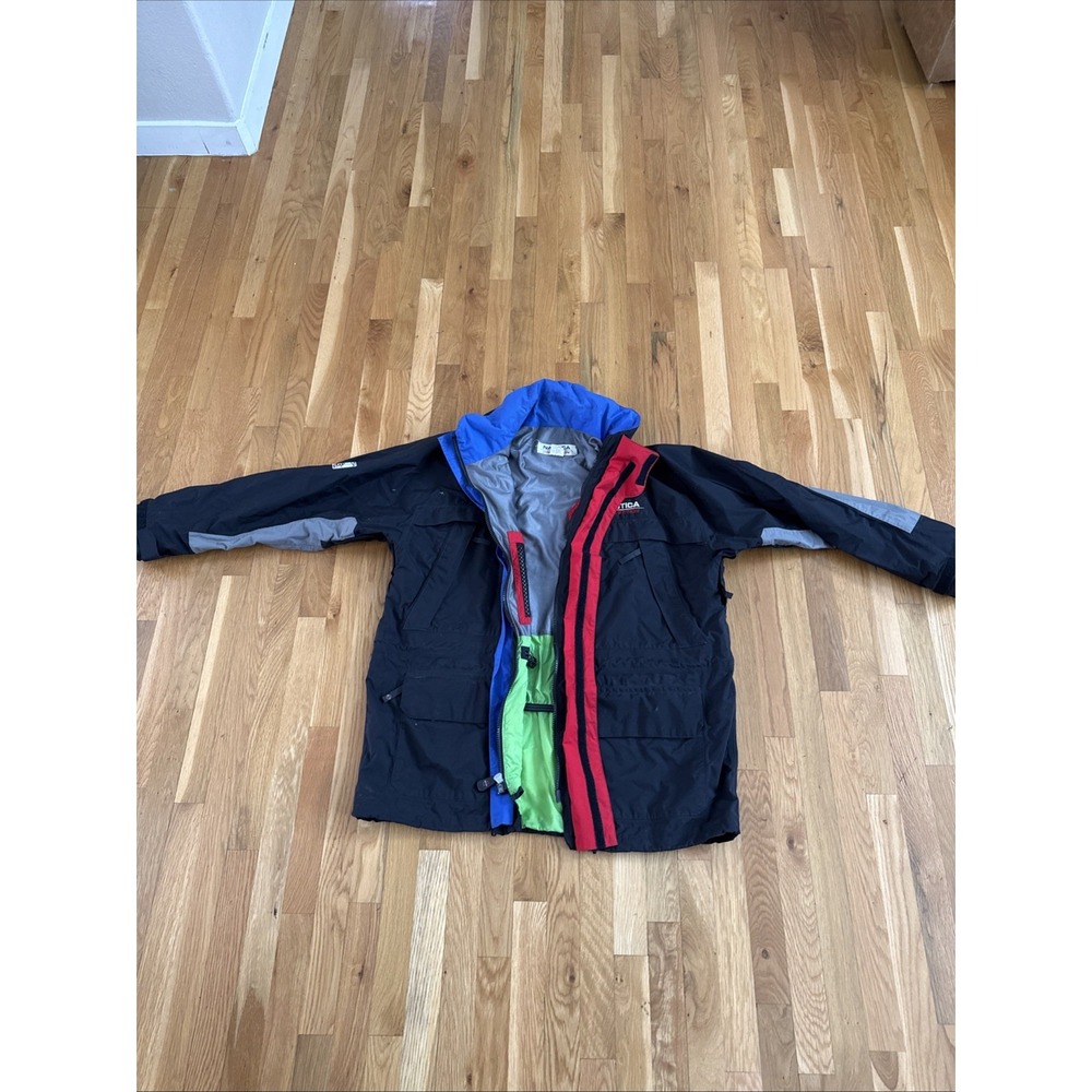 Vintage Nautica Competition Jacket Men's XXL TTG Colorblock Hooded Coat